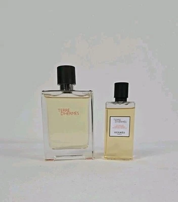 Hermes Terre D'Hermes for Men 2 Pc Set New W/0 Box 3.3 Oz EDT Spray With Gel - Image 1 of 4