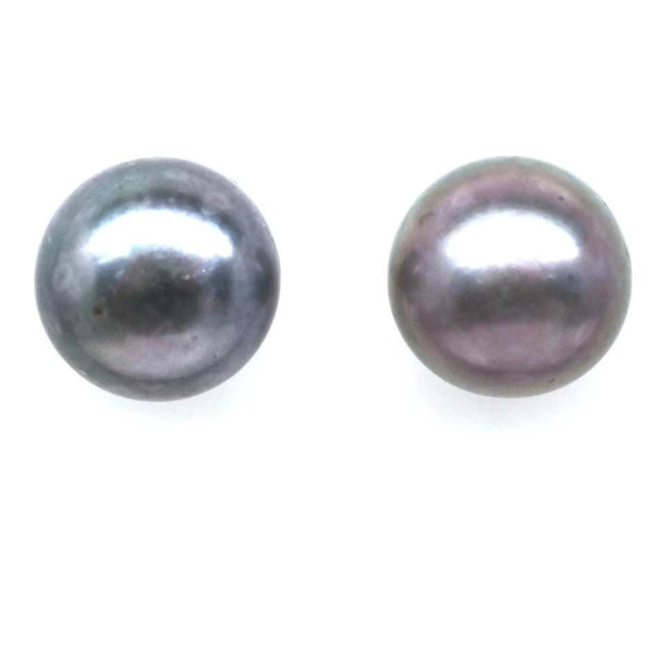 Plata de ley 925 chapada en oro blanco de 10 mm. Pendientes de perlas magenta Foto 1 de 4