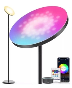 Smart RGB Floor Lamp Works w Alexa & Google Home WiFi Remote Modern Torchiere - Picture 1 of 6