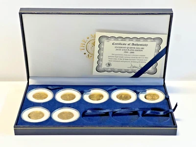 Seven Statehood Quarter Dollars 24kt. Gold Plated Edition 1999 - 2000 - Image 1 of 4