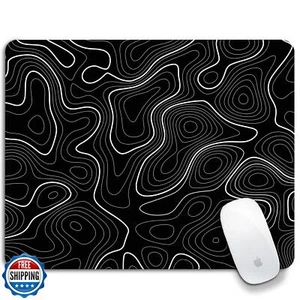 Alfombrilla de ratón Cindasun negra para mapa topográfico - grande, alfombrilla para computadora portátil de oficina - Imagen 1 de 5