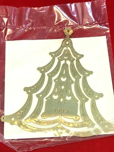 Adorno navideño Shaklee 1984 vintage - árbol de lavado de oro de 23 quilates de Oneida Silver - Imagen 1 de 5