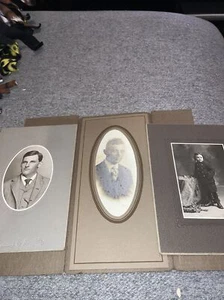 Antique Lot of 3 Cabinet Card Male Family Photos 1800’s 1900’s Illinois Iowa - Picture 1 of 7