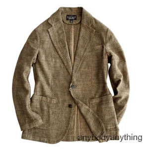 Men's Linen Cotton Suit Coat Blazer Vintage Business Casual Jacket Work Coat - Picture 1 of 13