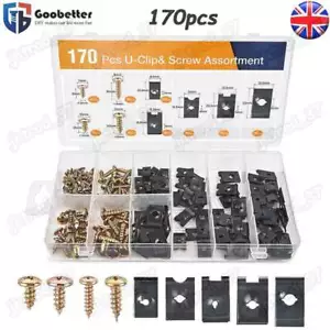 170pcs Assorted U Clips And Screws Speed Fastener Car Interior Trim Panel Fixing - Picture 1 of 13