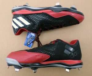 Adidas PowerAlley 4 Baseball Cleats 14 Red & Black Ortholite Soles Q16483 - Picture 1 of 10