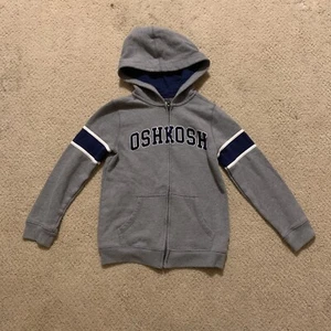 Kids Oshkosh B'gosh Hoodie Sweat Jacket Size 10 Gray Full Zip - Picture 1 of 4