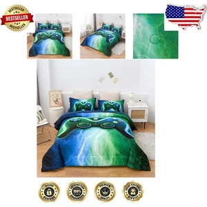 Ultimate Gaming Bedding Set - Colorful Gamepad Comforter 5Pcs for Boys - Picture 1 of 10