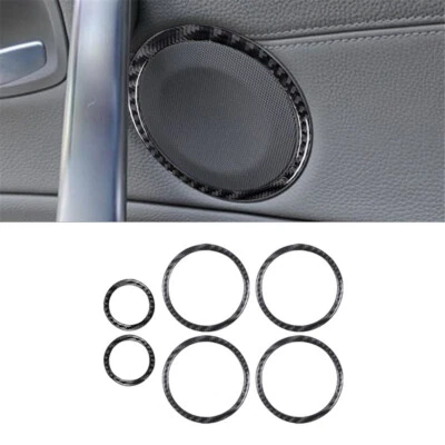 6Pcs For BMW 1 Series E82 E88 Carbon Fiber Interior Door Speaker Kit Cover Trim - image 1 of 4