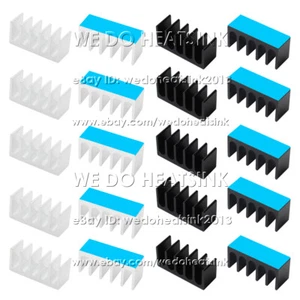 8x22x10mm Silver / Black Heatsink Radiator Cooler With Thermal Pad for DIP IC - Afbeelding 1 van 10