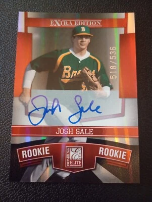 2010 Donruss Elite Josh Sale AUTOGRAPH Rays /536 - Image 1 of 2