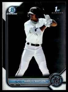 2022 Bowman Chrome Prospects ----- Kahlil Watson Miami Marlins #BCP-3 - Picture 1 of 2