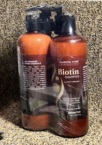Majestic Pure Biotin 16oz Shampoo+Biotin 16oz Conditioner Sulfate Free With Pump - Picture 1 of 2