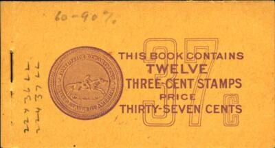 US #BK102 3c Prexie Jefferson Booklet Two Partial Plate Blocks F-VF MNH $70 - Image 1 of 2