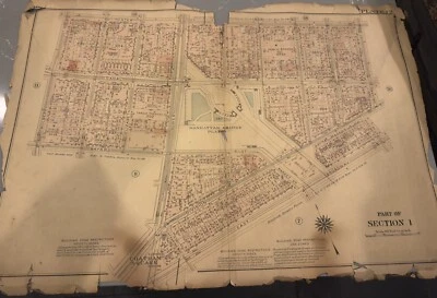 Vintage 1916 New York City NYC Zoning Map Broadway Canal St - Image 1 of 4