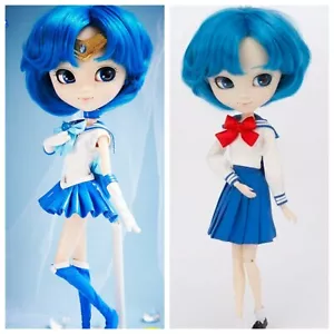 Muñeca Pullip Sailor Mercury y uniforme escolar GROOVE Sailor Moon P-136 BANDAI - Imagen 1 de 11
