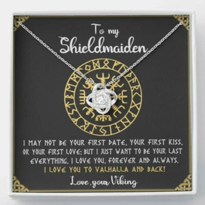 Shield Maiden Necklace For Woman Viking Norse Jewelry Gifts For Wife Girlfriend - Picture 1 of 4