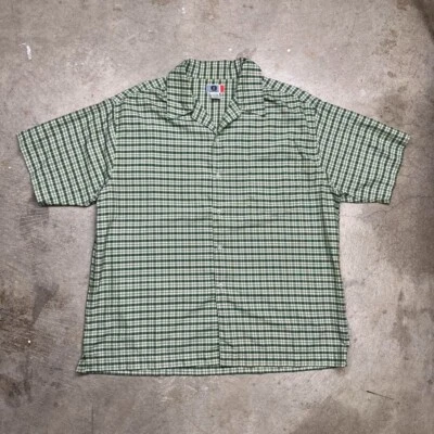 Vintage Arizona Camp Collar Loop Green plaid button up shirt XL - Image 1 of 4
