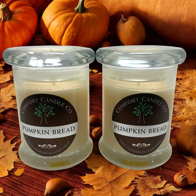 Lot 2 x NEW Comfort Candle Co. Pumpkin Bread 8 oz Jar Candles Made in Texas NWT - Image 1 of 4