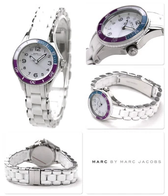 MINI RELOJ MARC JACOBS MARINO BLANCO SILICONA ENVUELTO TONO PLATA S/ACERO MBM2558 Foto 1 de 3