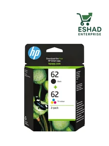 HP 62 Oryginalny wkład atramentowy Combo Pack – czarny i trójkolorowy - Zdjęcie 1 z 4