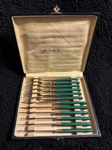 Antique Ovington Brothers co. Silverplate Set Of 12 flatware With Box. Decor 1 - Picture 1 of 9