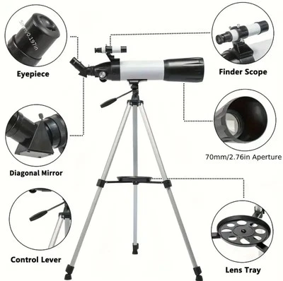 Professional 80mm Aperture 600mm Refractor - High Magnification Telescope - New - Image 1 of 4