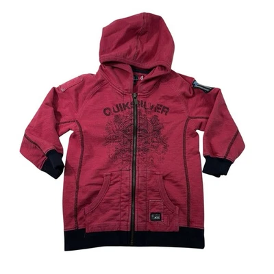 Chaqueta con Capucha Quiksilver Vintage Y2K Grunge Gráfico Cremallera Completa Polar Juvenil 3T 00s Foto 1 de 4