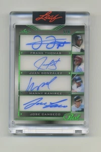2025 Leaf Pearl Multi-Sport THOMAS GONZALEZ RAMIREZ CANSECO QUAD AUTO 5/8 - Picture 1 of 2