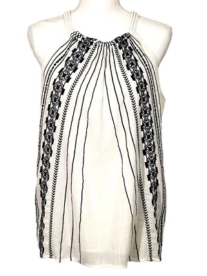 Blusa feminina J CREW enquanto forrada com um botão bordada sem mangas tamanho 6 / nova com etiquetas - Imagem 1 de 4