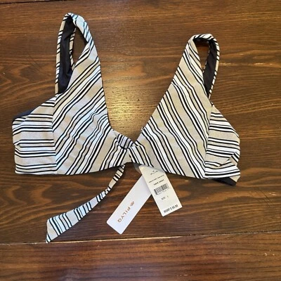 Nuevo con etiquetas Top de bikini PilyQ Swim Harbour a rayas Fiona Halter Foto 1 de 4