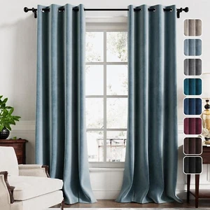 Luxury Velvet Curtains for Bedroom 108 Inches Length 2 Panels Set Thermal Insula - Picture 1 of 9