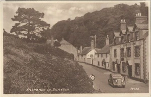 FRITH POSTCARD ROAD ENTRANCE TO DUNSTER EXMOOR C1940'S FORESTERS ARMS - Picture 1 of 2