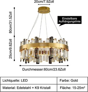 Luxus Dimmbar Höhenverstellbar Hängeleuchte,LED-Pendelleuchte,für Wohnzimmer - Imagen 1 de 7