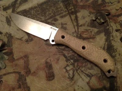 Busse Combat RAM RadioActive Meaner Street StoneWashed Finish With Green Micarta - Image 1 of 4