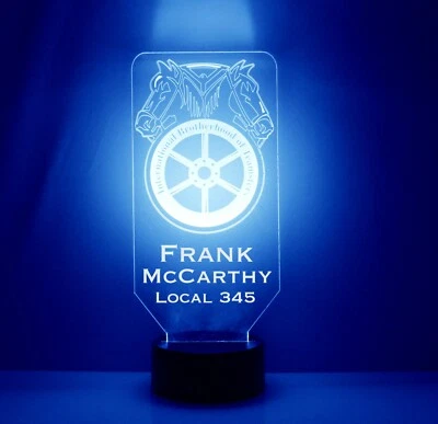 Teamsters Symbol LED Night Light Lamp with Personalized Name - Image 1 of 4
