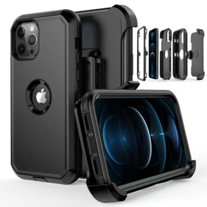 Funda protectora para iPhone 12 Pro 12 Mini 12 Pro Max + clip para cinturón se adapta a Otterbox Defender - Imagen 1 de 42