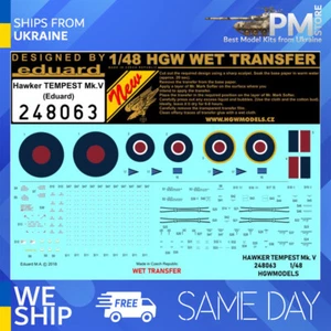 HGW 248063 1/48 Decal for Hawker TEMPEST Mk.V Wet transfer - Picture 1 of 3