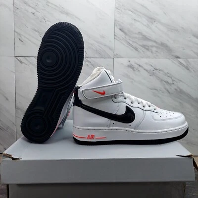 Nike Air Force 1 High Top White Crimson Black FD1019 100 Size 6Y Women's 7.5 - Image 1 of 4
