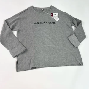 UG Apparel Pullover Michigan State Damen groß gerippt Langarm NEU grau - Bild 1 von 11