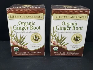2 Lifestyle Awareness Organic Ginger Root Tea Supports Healthy Digestion 9/22 - Picture 1 of 6