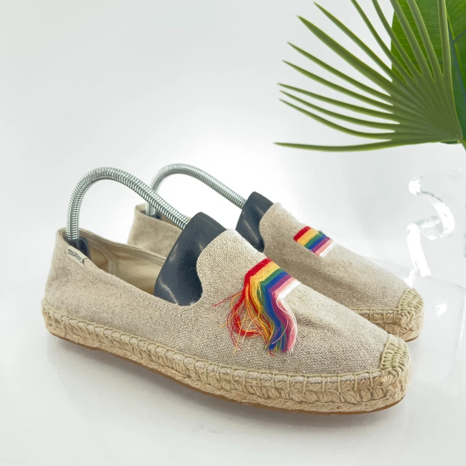 Zapatilla para fumar Soludos para mujer talla 10 alpargata plana beige orgullo zapatos informales Foto 1 de 4