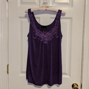 Ladies, New Cynthia Rowley Purple, Rosette Top Size L - Picture 1 of 6