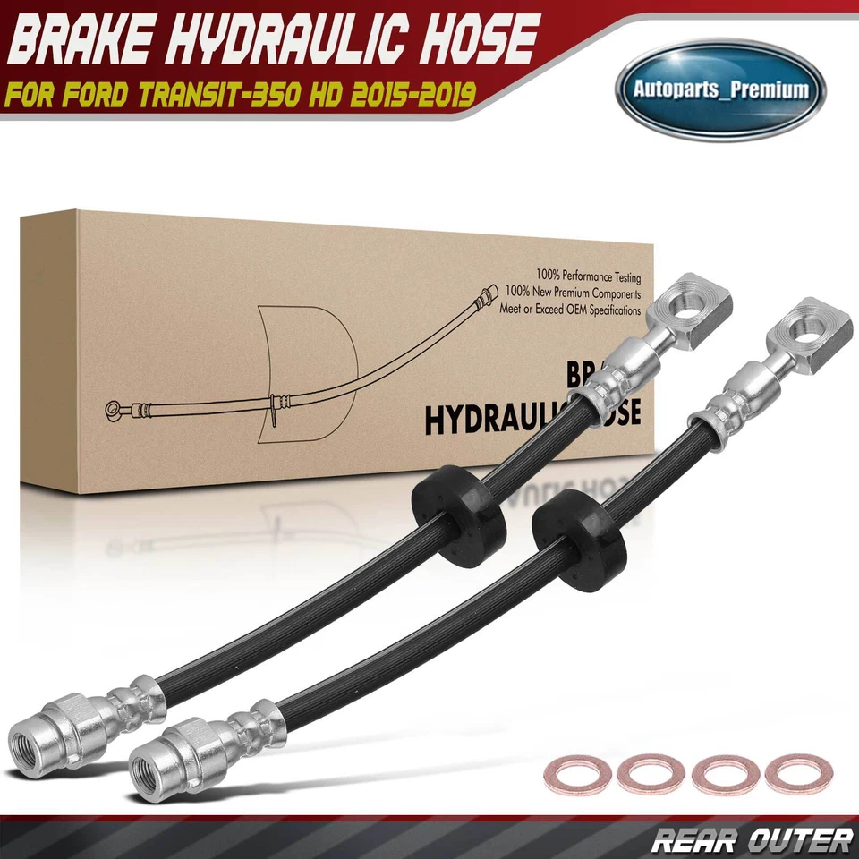 Manguera hidráulica de freno exterior trasero izquierdo y derecho 2 piezas para Ford Transit-350 HD 15-19 Foto 1 de 4
