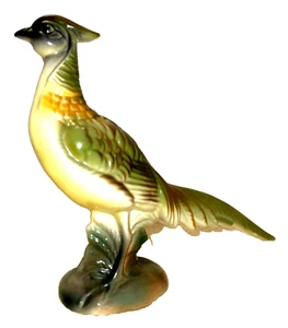 Pheasant Rooster Figurine Stewart & Mcculloch Vintage Green Yellow 7" t x 8" w" - Picture 1 of 6
