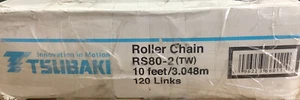 TSUBAKI 80-2RIV 10 Fuß Doppelrollenkette, genietet, 80-2 #5610 IB Stärke - Bild 1 von 3