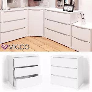VICCO Comodino RUBEN 3 cassetti 80cm Credenza Armadio multiuso Armadio - Foto 1 di 8