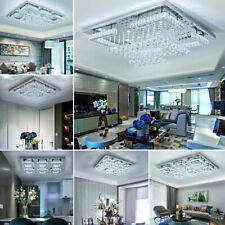 Modern Crystal LED Ceiling Lights Flush Mounted Pendant Chandelier Lamp Fixture