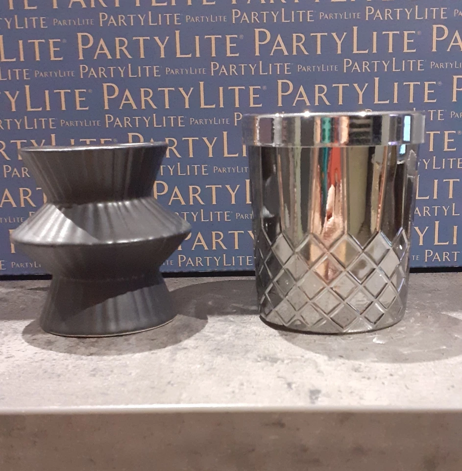 partylite lot de 2 porte batônnets noir et argenté en très bon état  - Photo 1/1