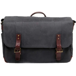 Ona The Union Street Messenger Bag (Smoke, Waxed Canvas & Leather) (8+) - Picture 1 of 5